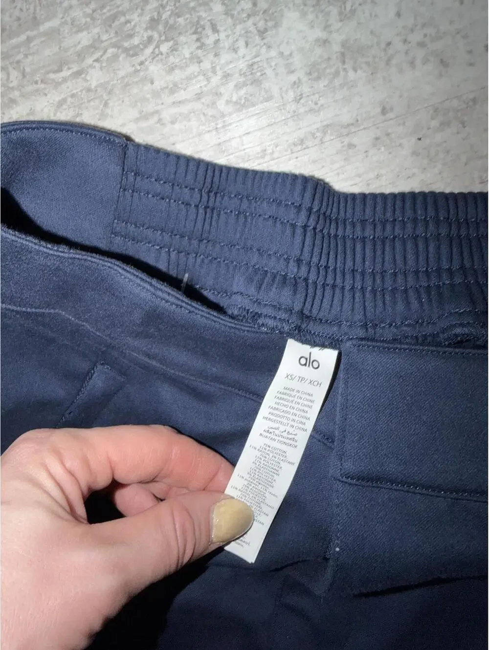 Navy Alo Yoga Show Off Cargo Wide Leg Trouser XS